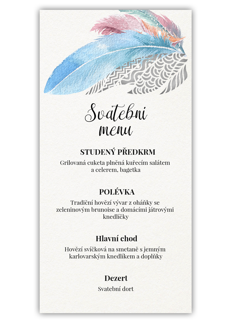 Chutné svatební menu. - Boho feather